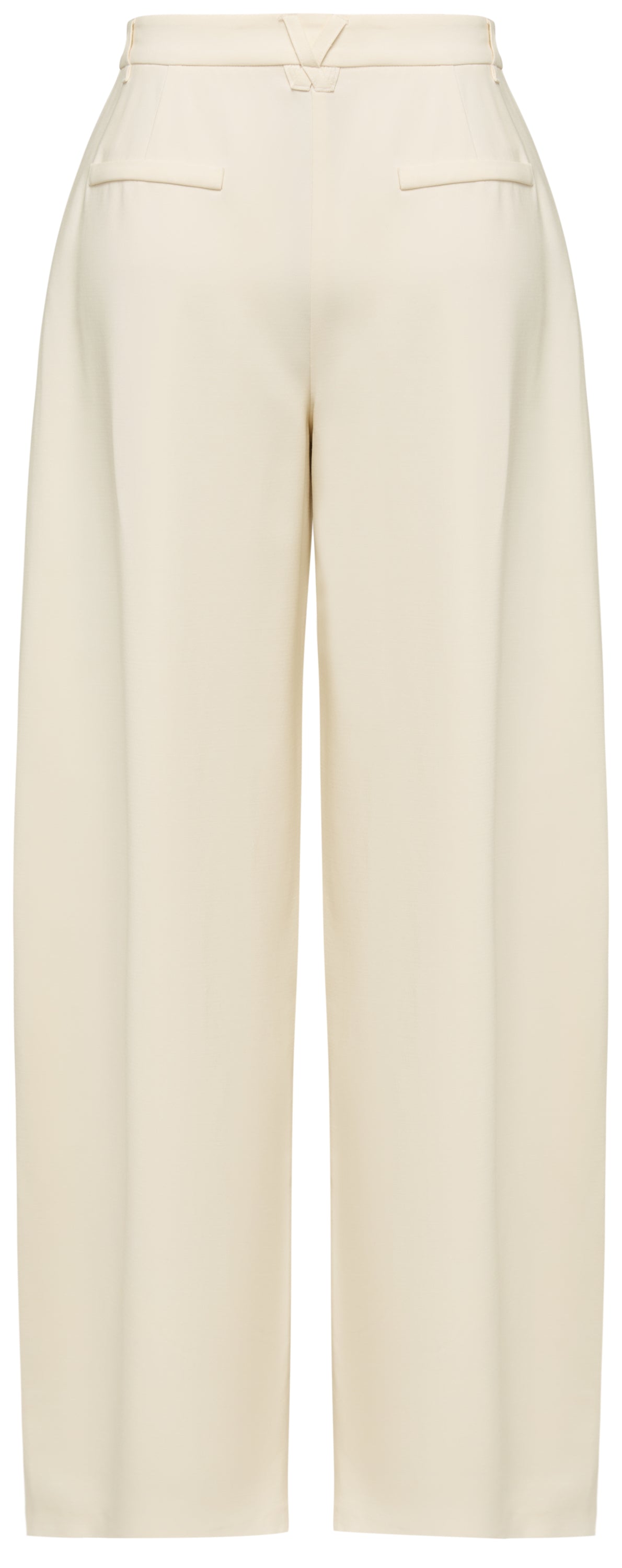 YAYING Silk Wool Curved Wide-Leg Trousers