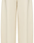 YAYING Silk Wool Curved Wide-Leg Trousers