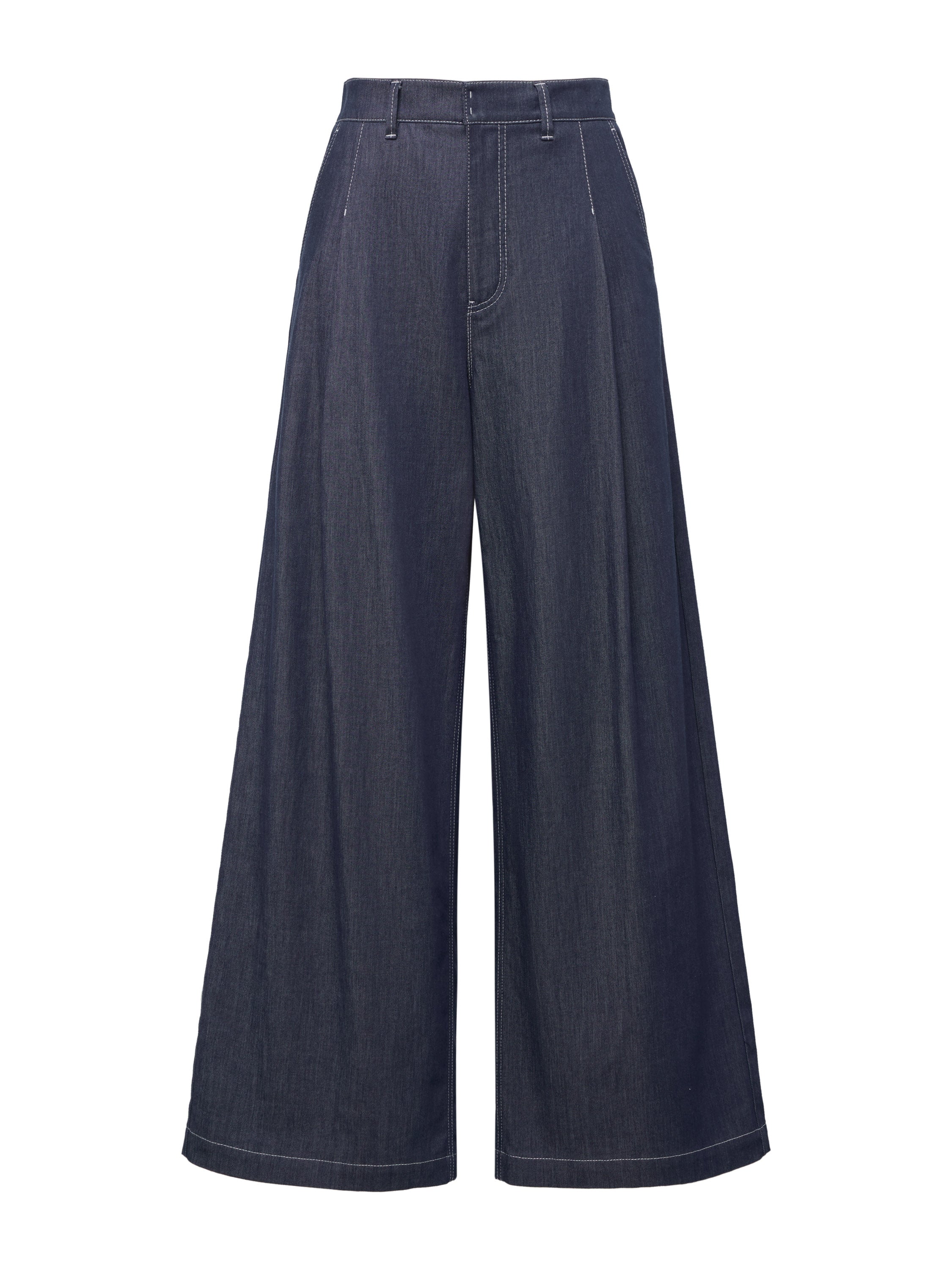 EP YAYING Relaxed High-Waisted Denim Straight-Leg Pants
