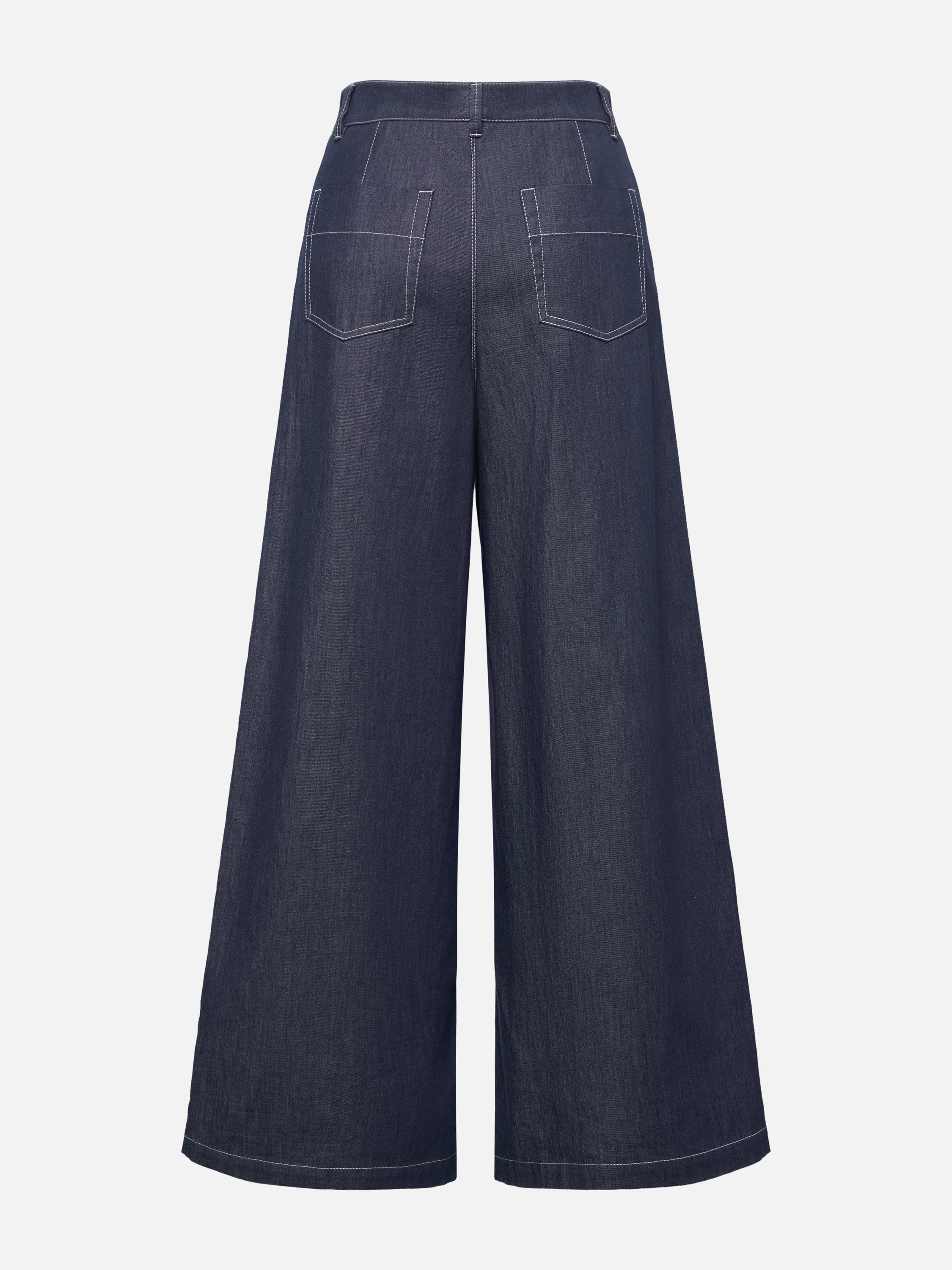 EP YAYING Relaxed High-Waisted Denim Straight-Leg Pants