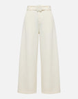 EP YAYING White Stretchy Wool Knit Trousers