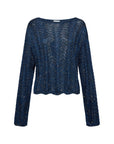 EP YAYING Sequin Embroidery Designer Cropped Knit Top
