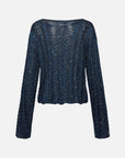 EP YAYING Sequin Embroidery Designer Cropped Knit Top