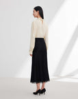 EP YAYING Acetic Acid Midi Skirt