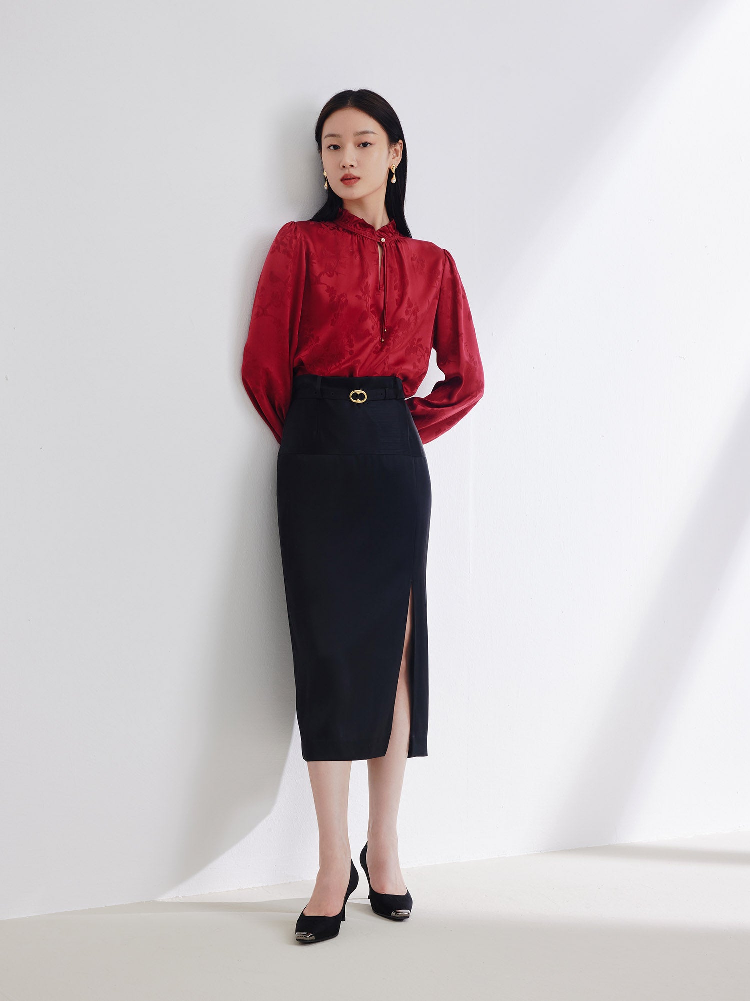 EP YAYING Silk Printed Shirt