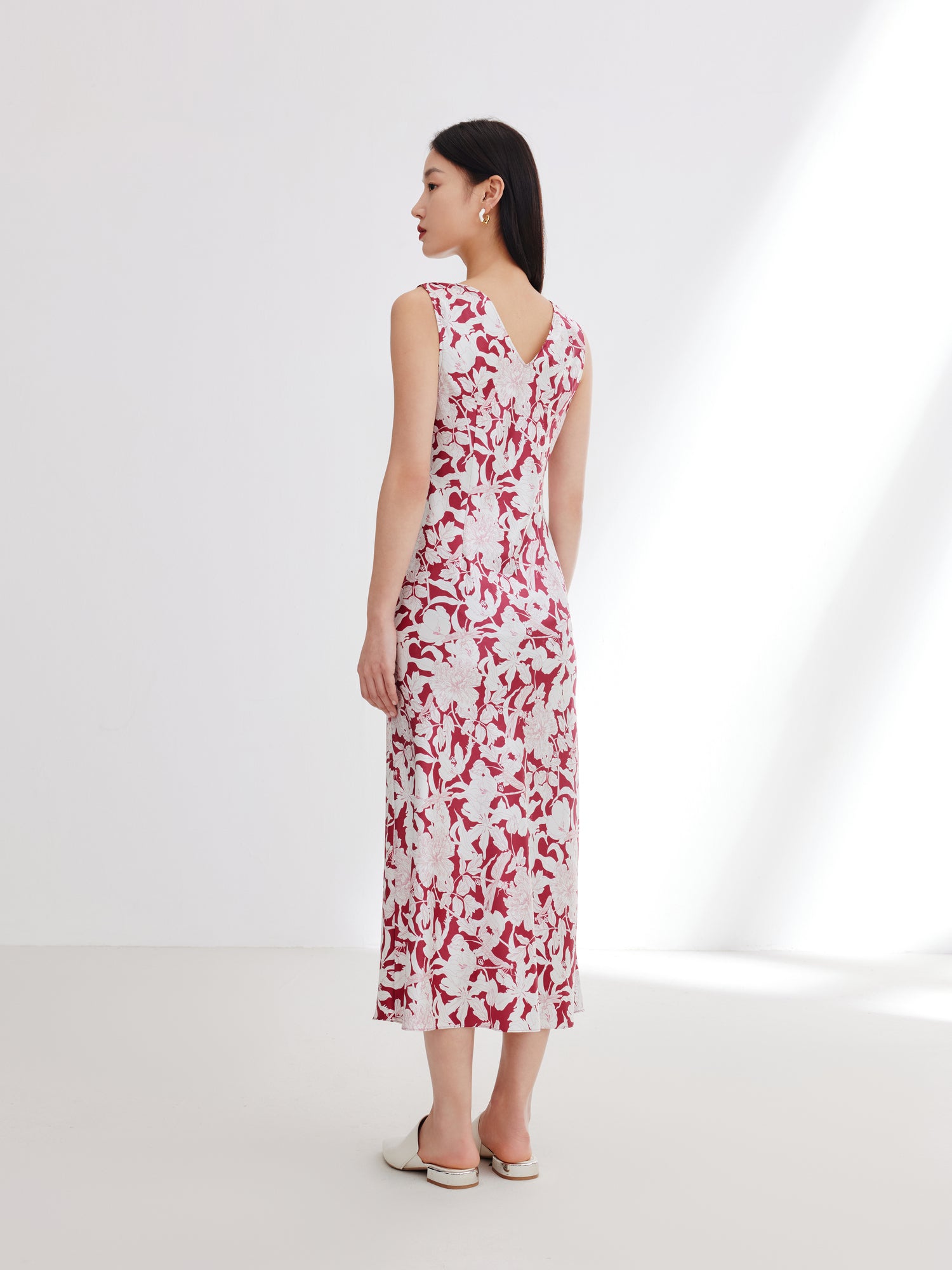 EP YAYING Silk Printed Dress