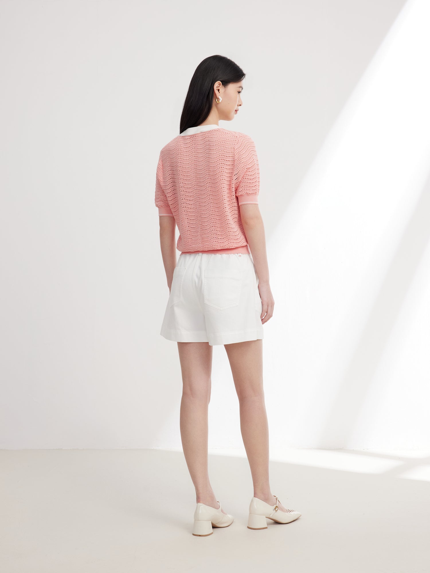 EP YAYING V-Neck Textured Knitwear