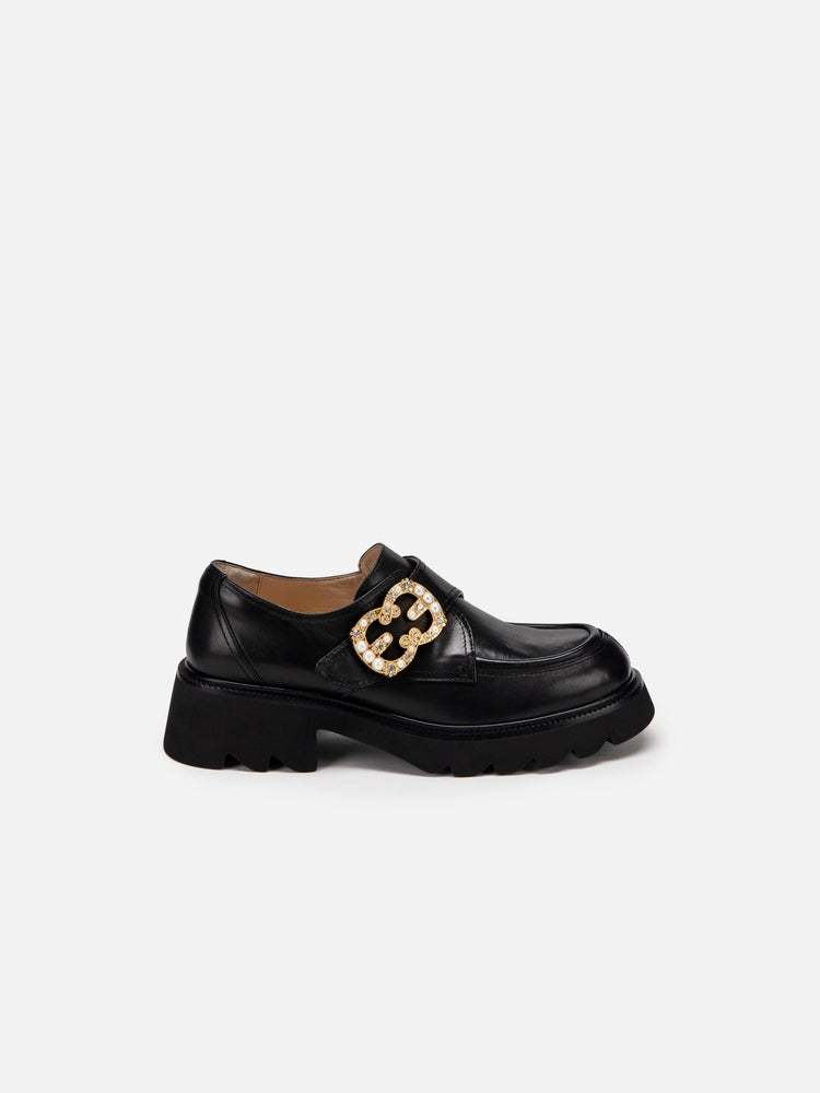 EP YAYING Double E Buckle Low-heeled Loafers for a Youthful Look" EAIALXE03AH