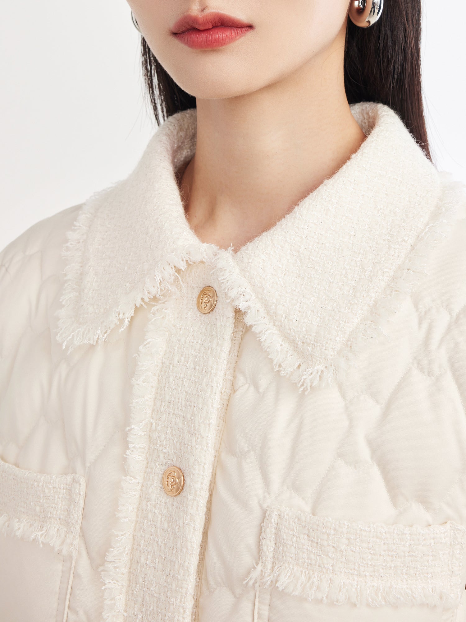 EP YAYING  Long spliced down jacket