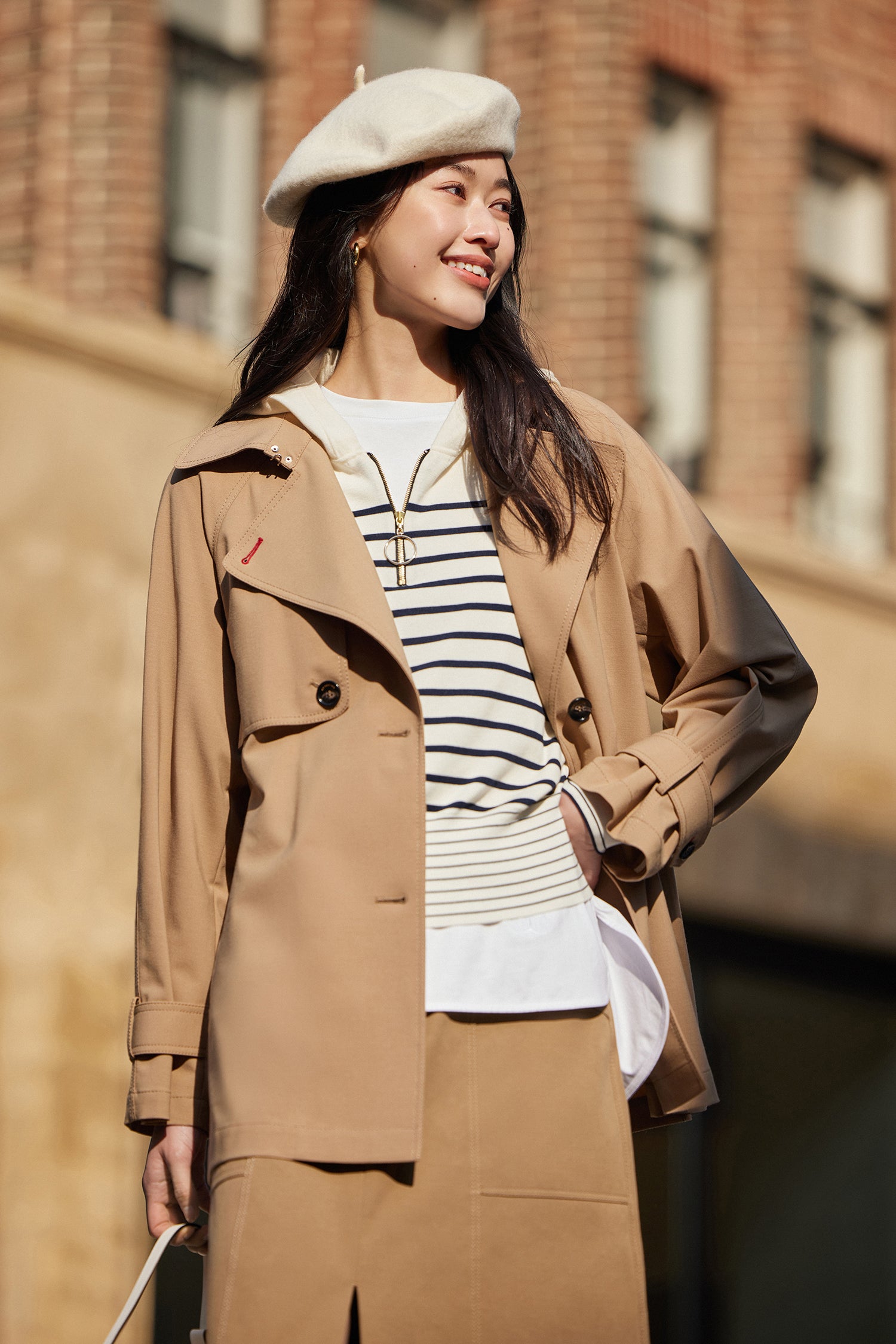 EP YAYING Stripe Patchwork Knit