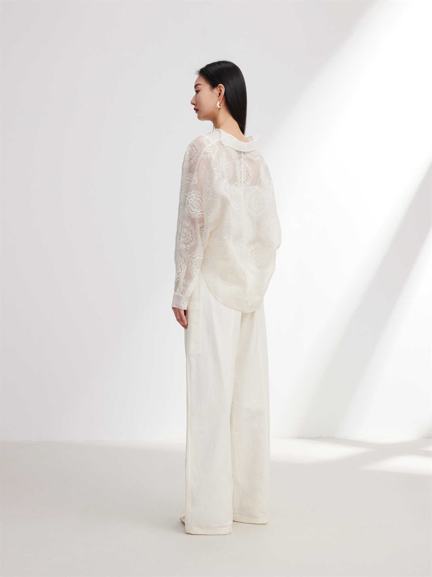 EP YAYING Silk Embroidered Shirt