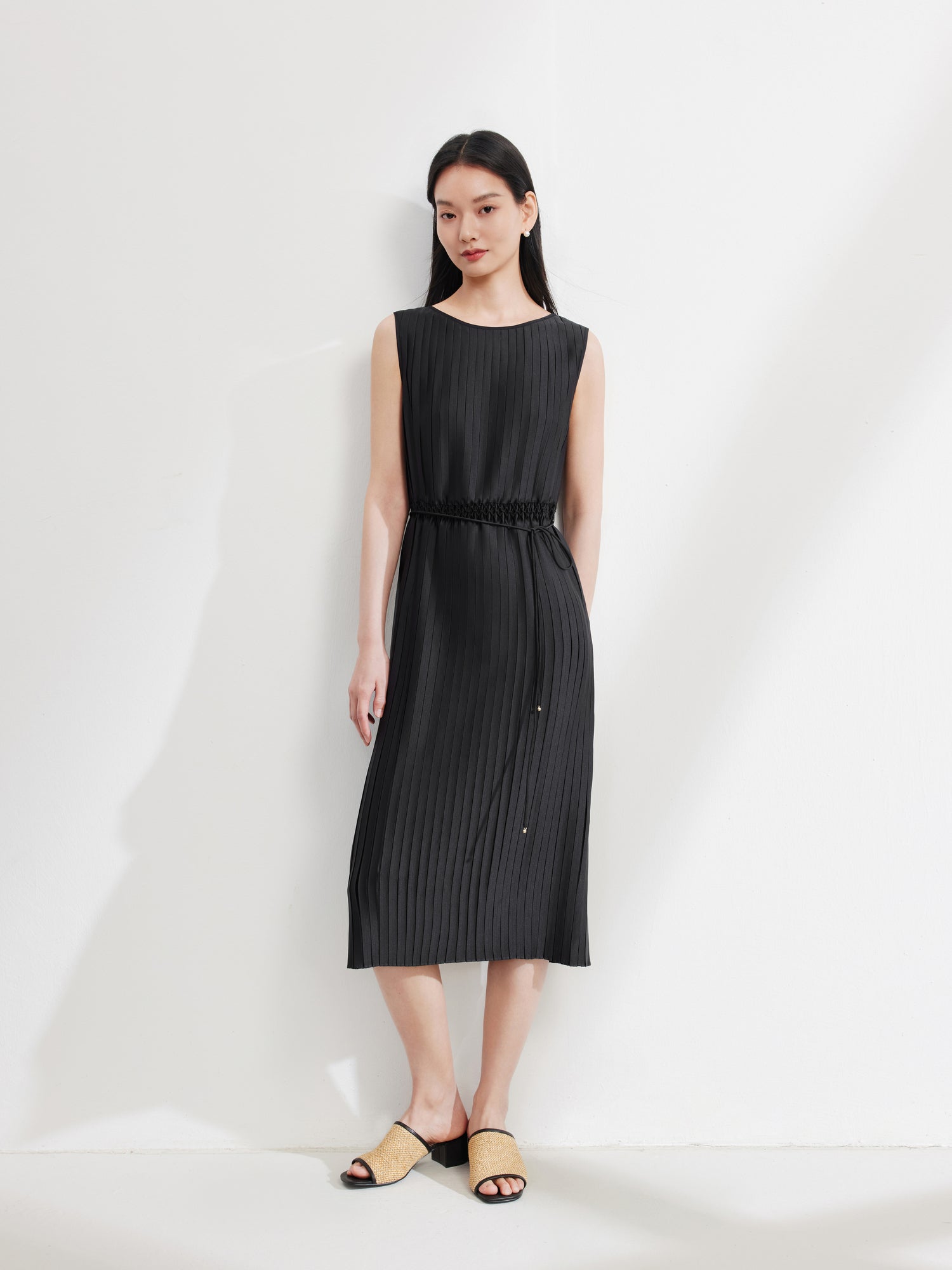 EP YAYING Pleated Sleeveless Dress