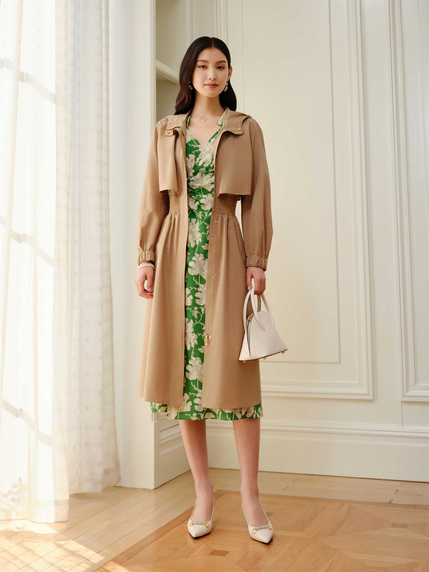 YAYING Silk Floral Dress EPJES4621BG