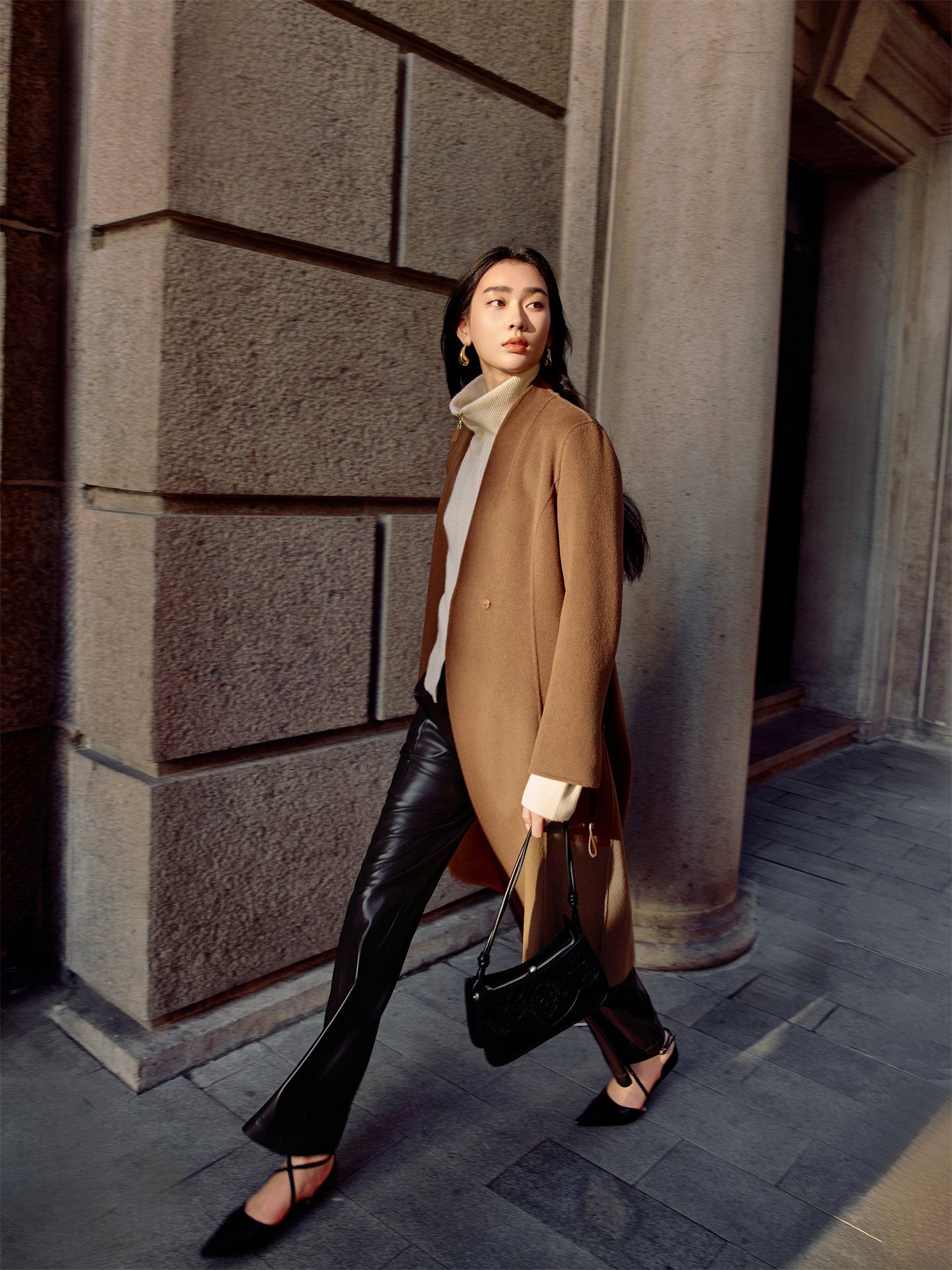 EP YAYING Wool Cashmere Coat