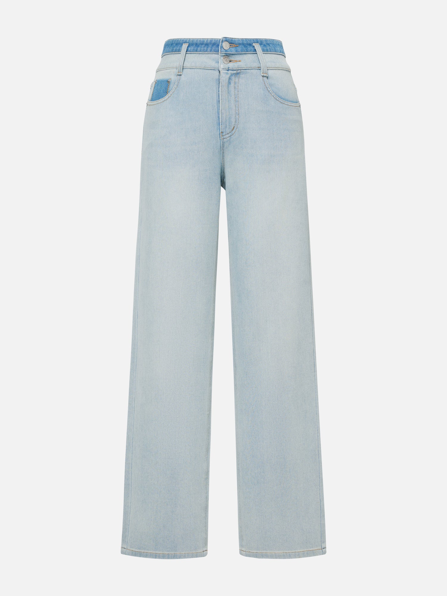 EP YAYING High-Waisted Straight-Leg Jeans