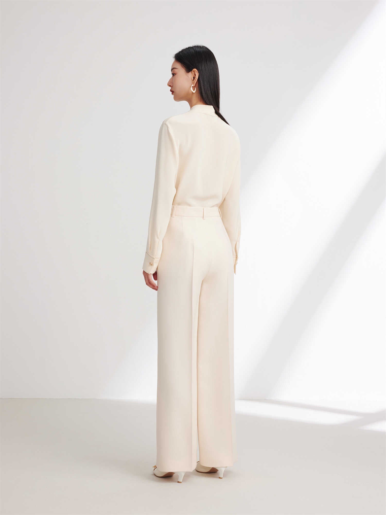 EP YAYING Wool Wide-Leg Pants