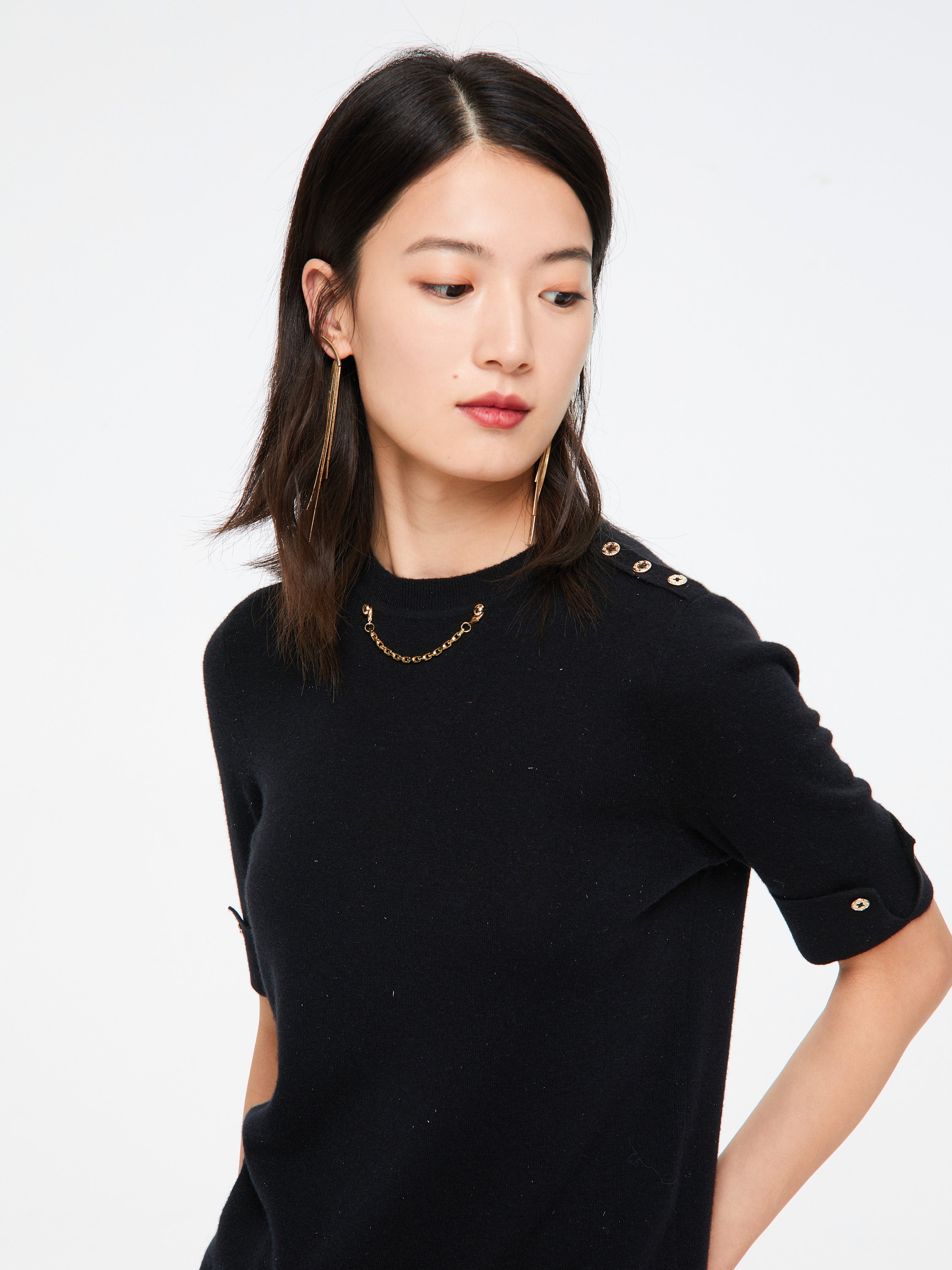 EP YAYING Necklace Knit Top