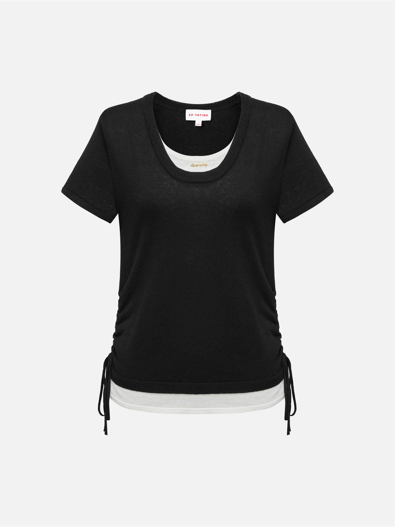 EP YAYING Linen Blend Crew Neck T-Shirt EGKEH9556AH