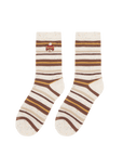 EP YAYING Days of the Week Puppy Embroidered Striped Mid-Calf Candy Socks