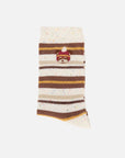 EP YAYING Days of the Week Puppy Embroidered Striped Mid-Calf Candy Socks