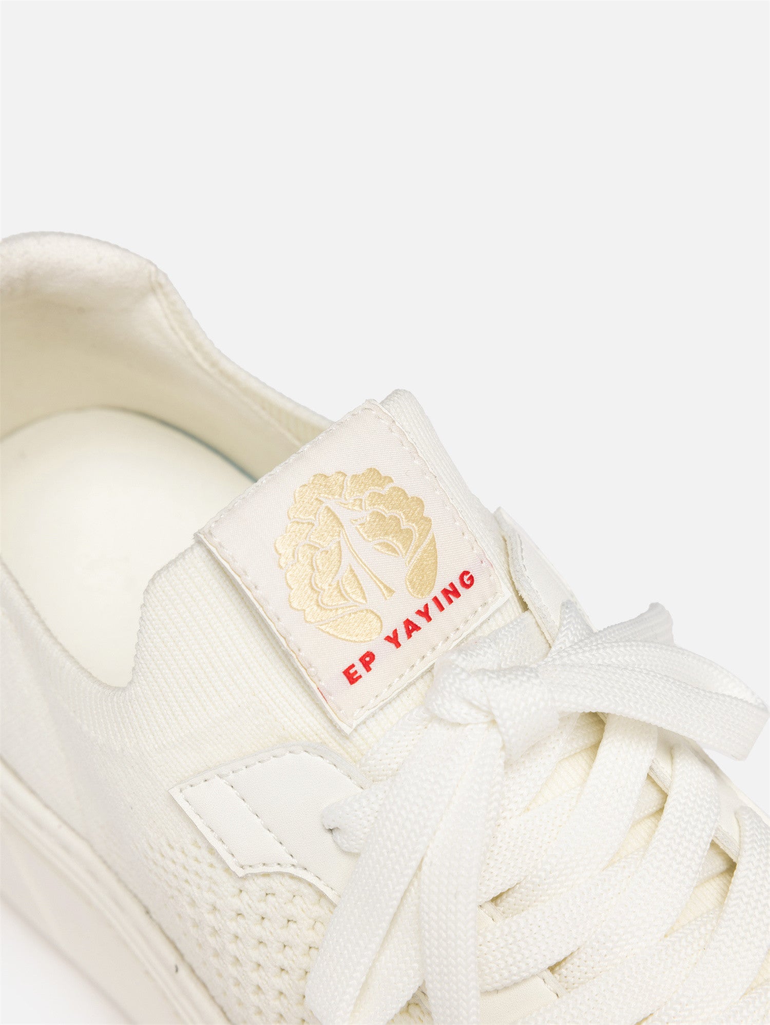 EP YAYING Chunky Sole White Knit Sneakers EAKAOXC02AW