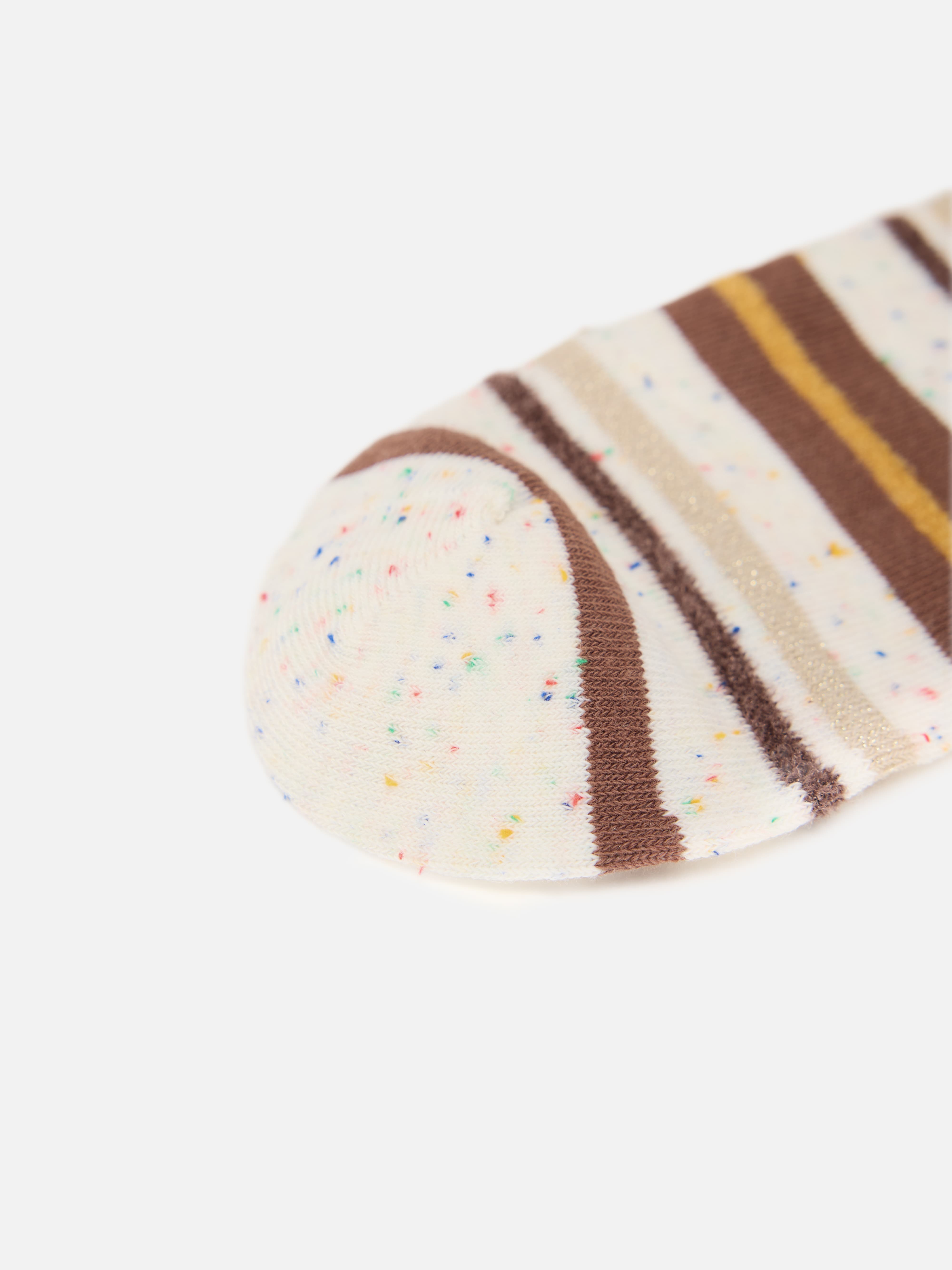 EP YAYING Days of the Week Puppy Embroidered Striped Mid-Calf Candy Socks