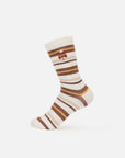 EP YAYING Days of the Week Puppy Embroidered Striped Mid-Calf Candy Socks