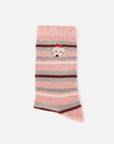 EP YAYING Days of the Week Puppy Embroidered Striped Mid-Calf Candy Socks