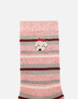 EP YAYING Days of the Week Puppy Embroidered Striped Mid-Calf Candy Socks