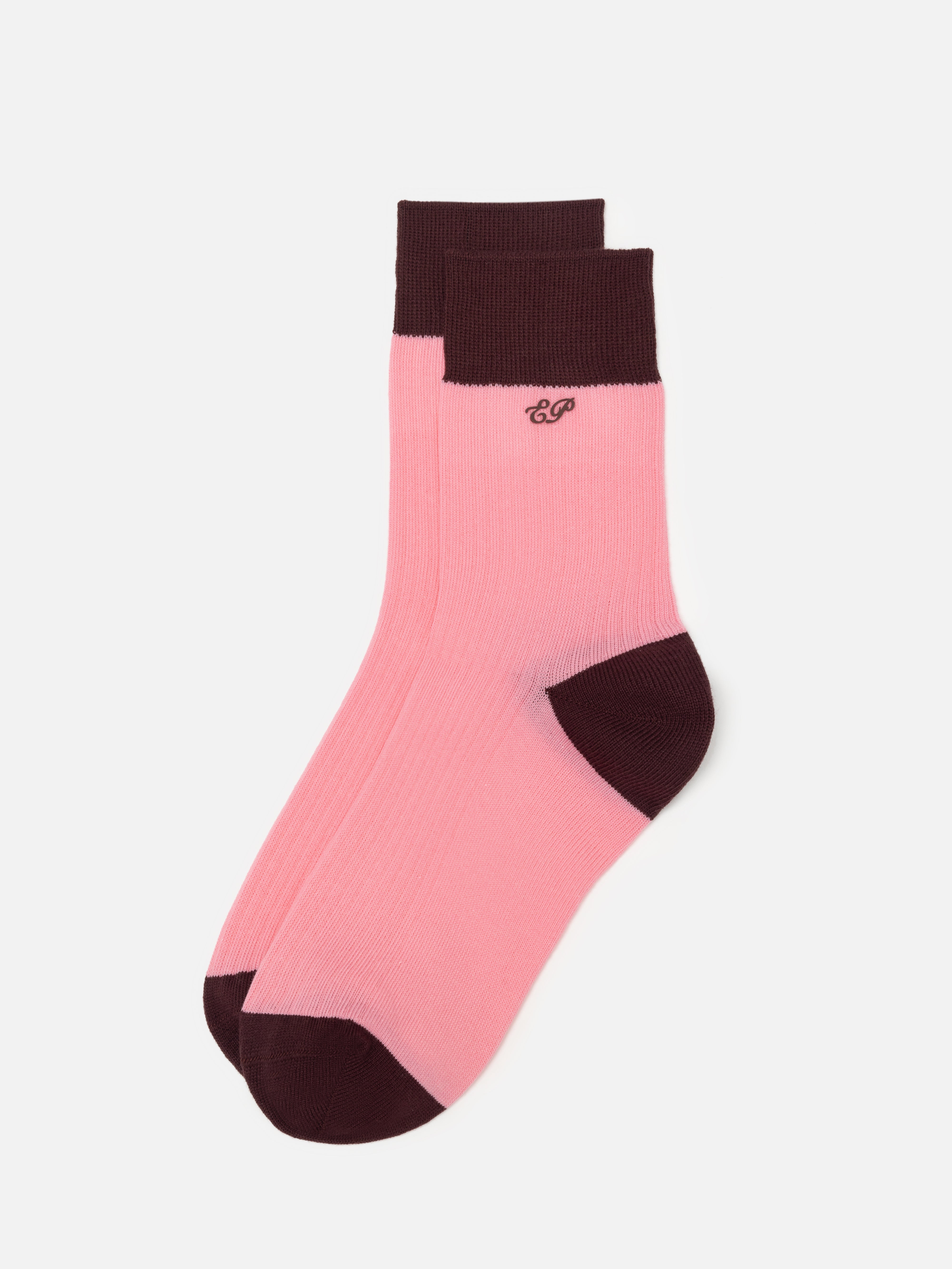EP YAYING Lightweight Solid Color Striped Mid-Calf Casual Socks