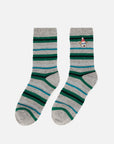 EP YAYING Days of the Week Puppy Embroidered Striped Mid-Calf Candy Socks