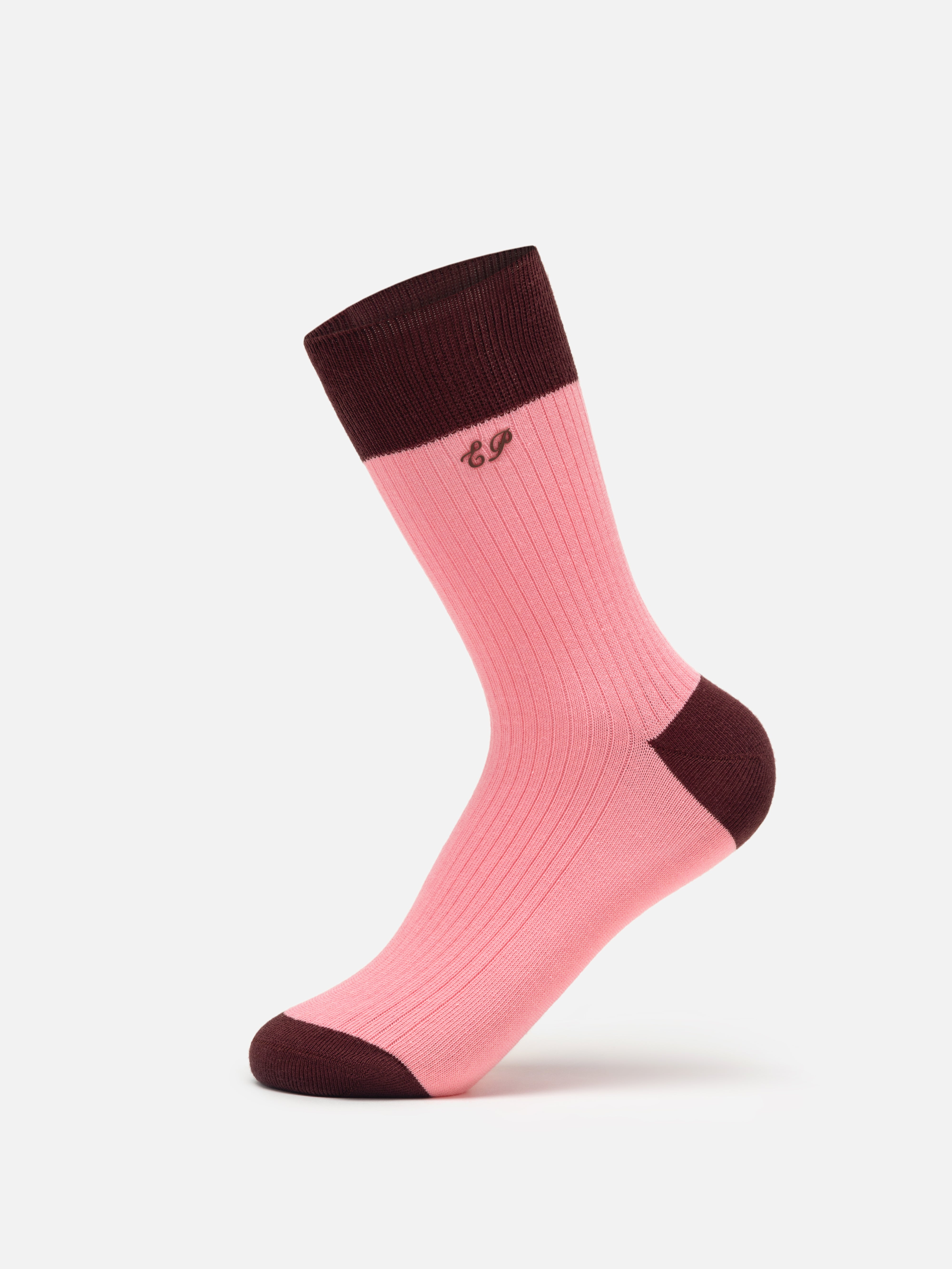 EP YAYING Lightweight Solid Color Striped Mid-Calf Casual Socks