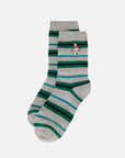 EP YAYING Days of the Week Puppy Embroidered Striped Mid-Calf Candy Socks