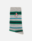 EP YAYING Days of the Week Puppy Embroidered Striped Mid-Calf Candy Socks