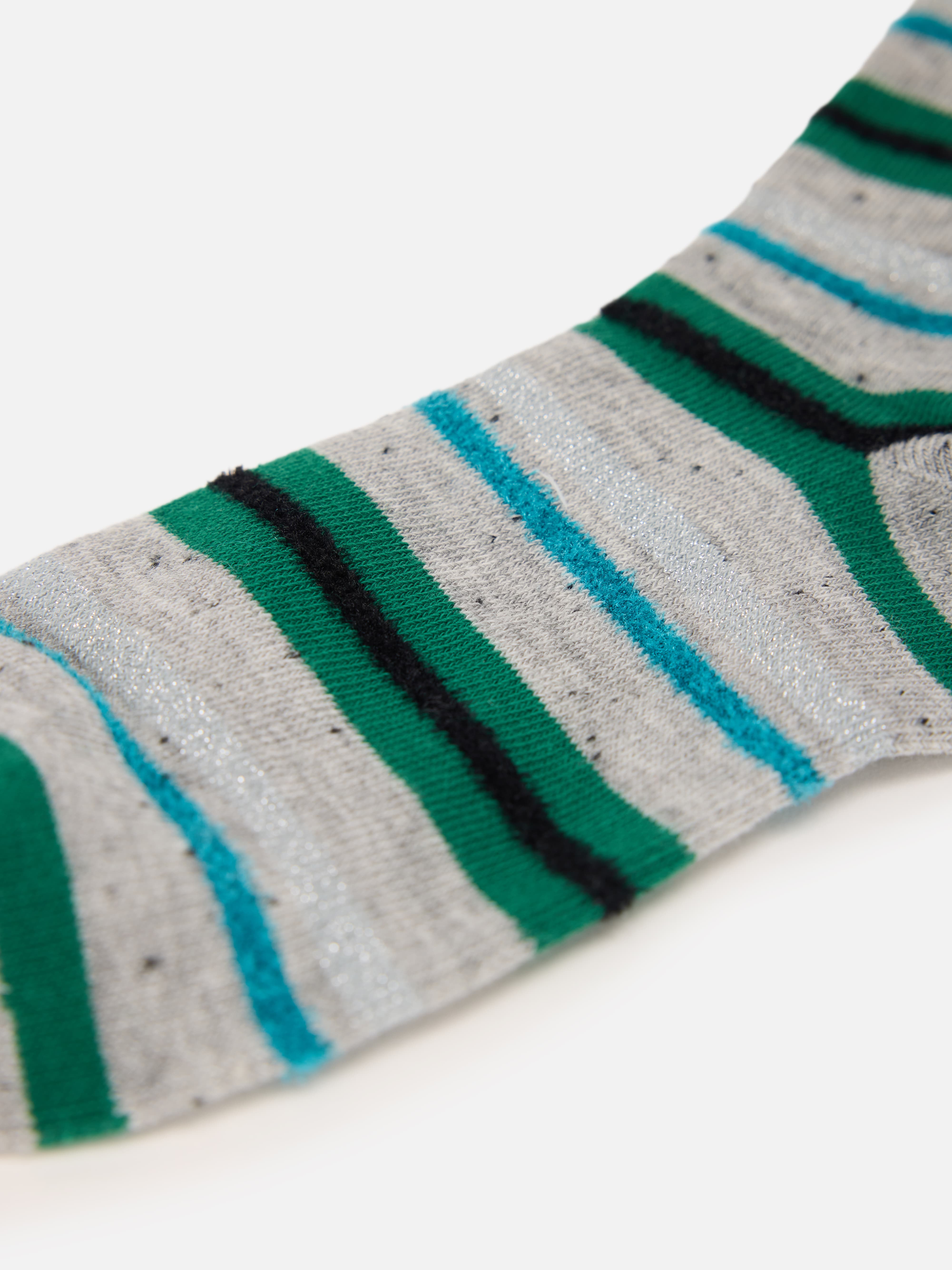 EP YAYING Days of the Week Puppy Embroidered Striped Mid-Calf Candy Socks
