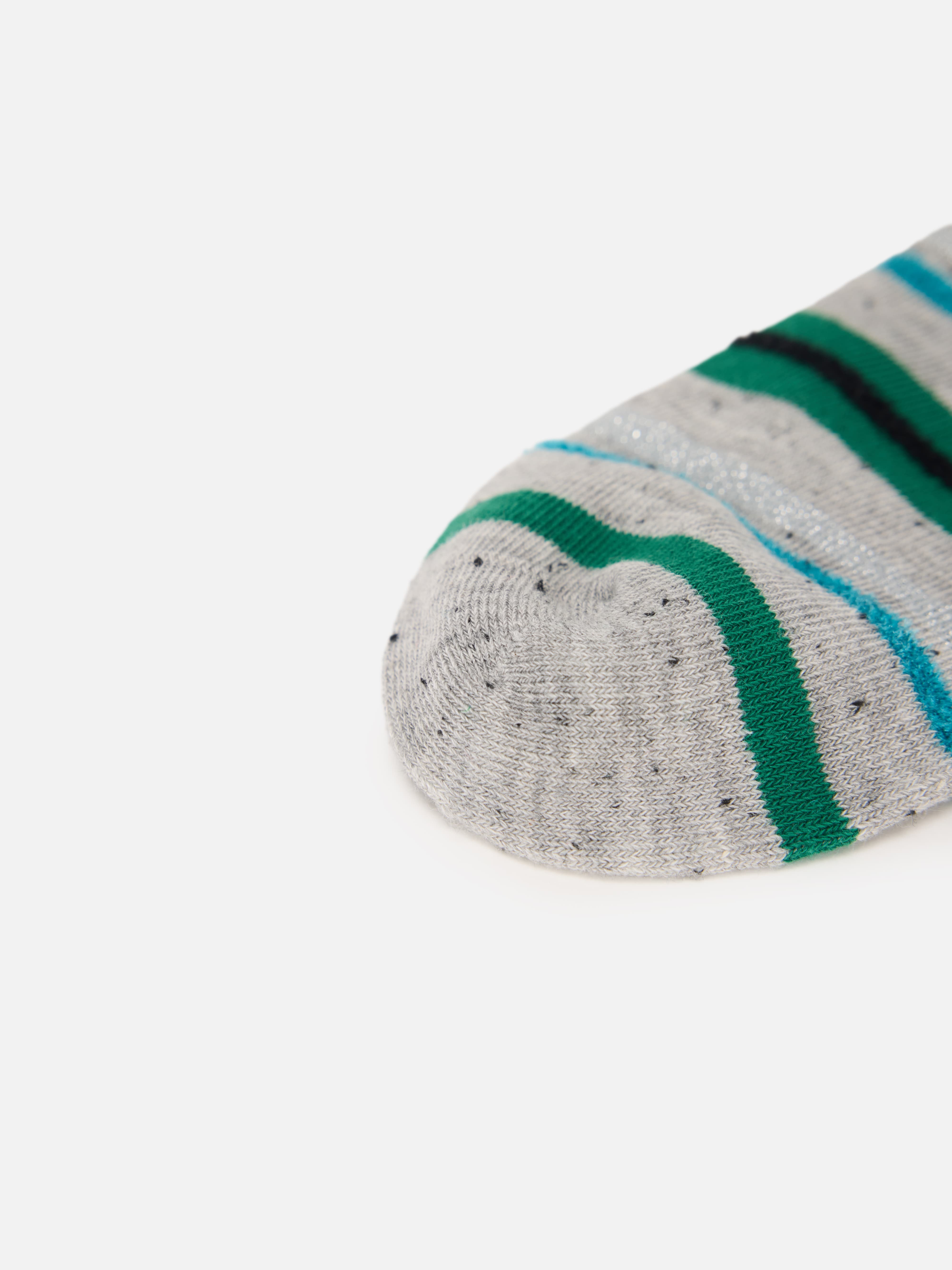 EP YAYING Days of the Week Puppy Embroidered Striped Mid-Calf Candy Socks