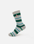 EP YAYING Days of the Week Puppy Embroidered Striped Mid-Calf Candy Socks