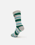 EP YAYING Days of the Week Puppy Embroidered Striped Mid-Calf Candy Socks