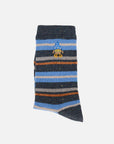 EP YAYING Days of the Week Puppy Embroidered Striped Mid-Calf Candy Socks