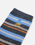 EP YAYING Days of the Week Puppy Embroidered Striped Mid-Calf Candy Socks