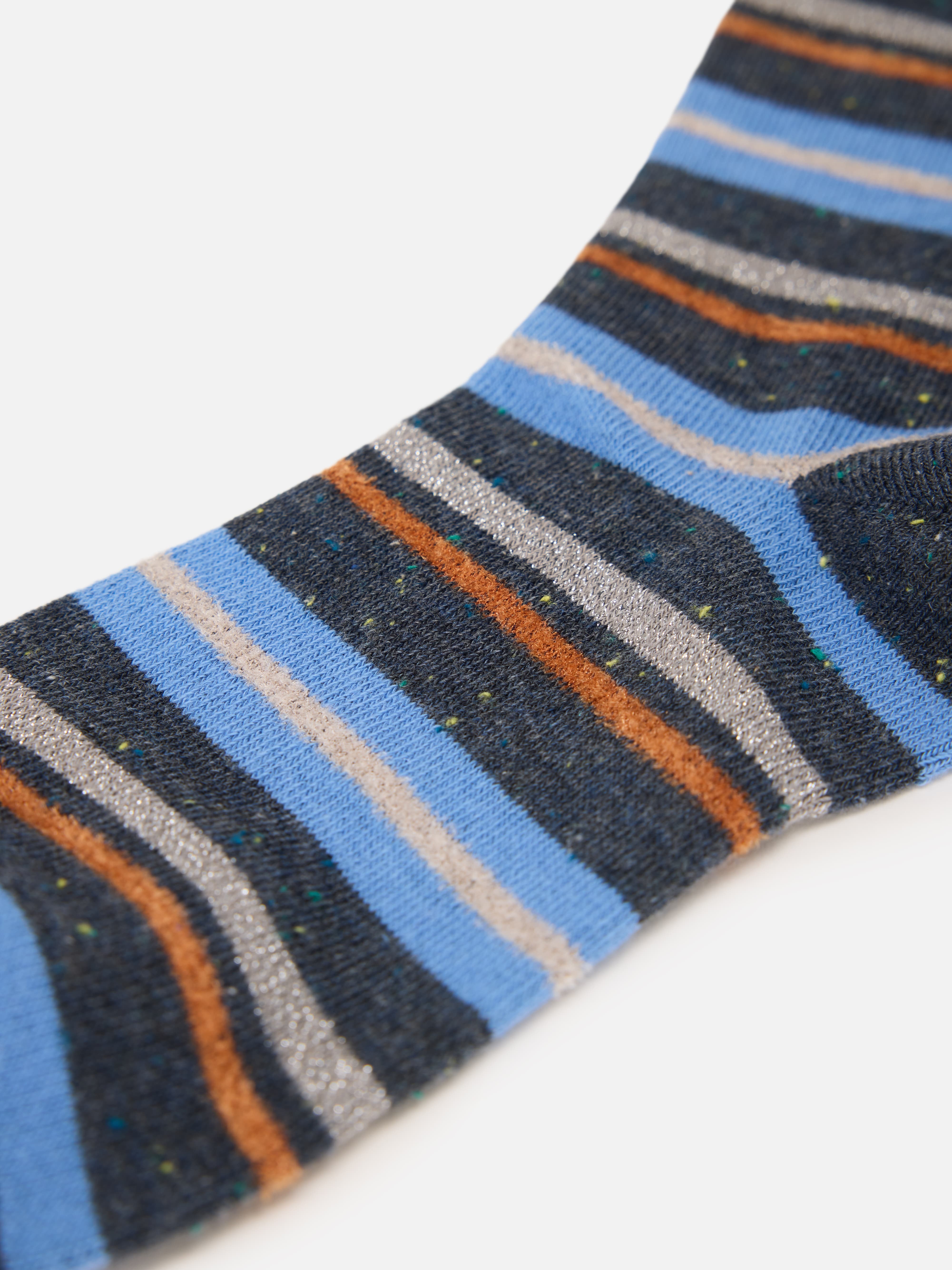 EP YAYING Days of the Week Puppy Embroidered Striped Mid-Calf Candy Socks