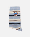 EP YAYING Days of the Week Puppy Embroidered Striped Mid-Calf Candy Socks