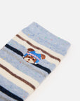 EP YAYING Days of the Week Puppy Embroidered Striped Mid-Calf Candy Socks