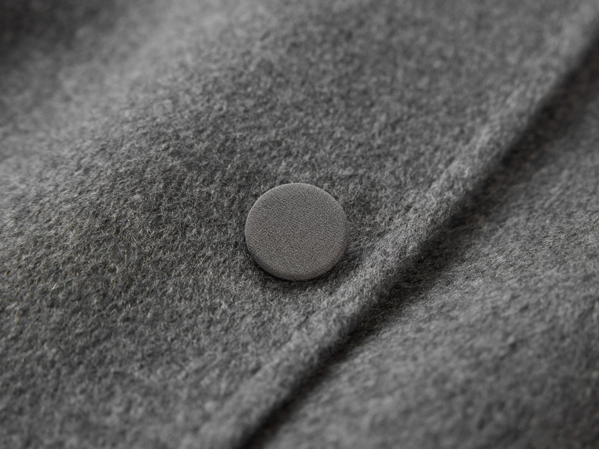 YAYING Charcoal Belted Long Coat with Faux-Fur Collar