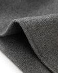 YAYING Charcoal Belted Long Coat with Faux-Fur Collar