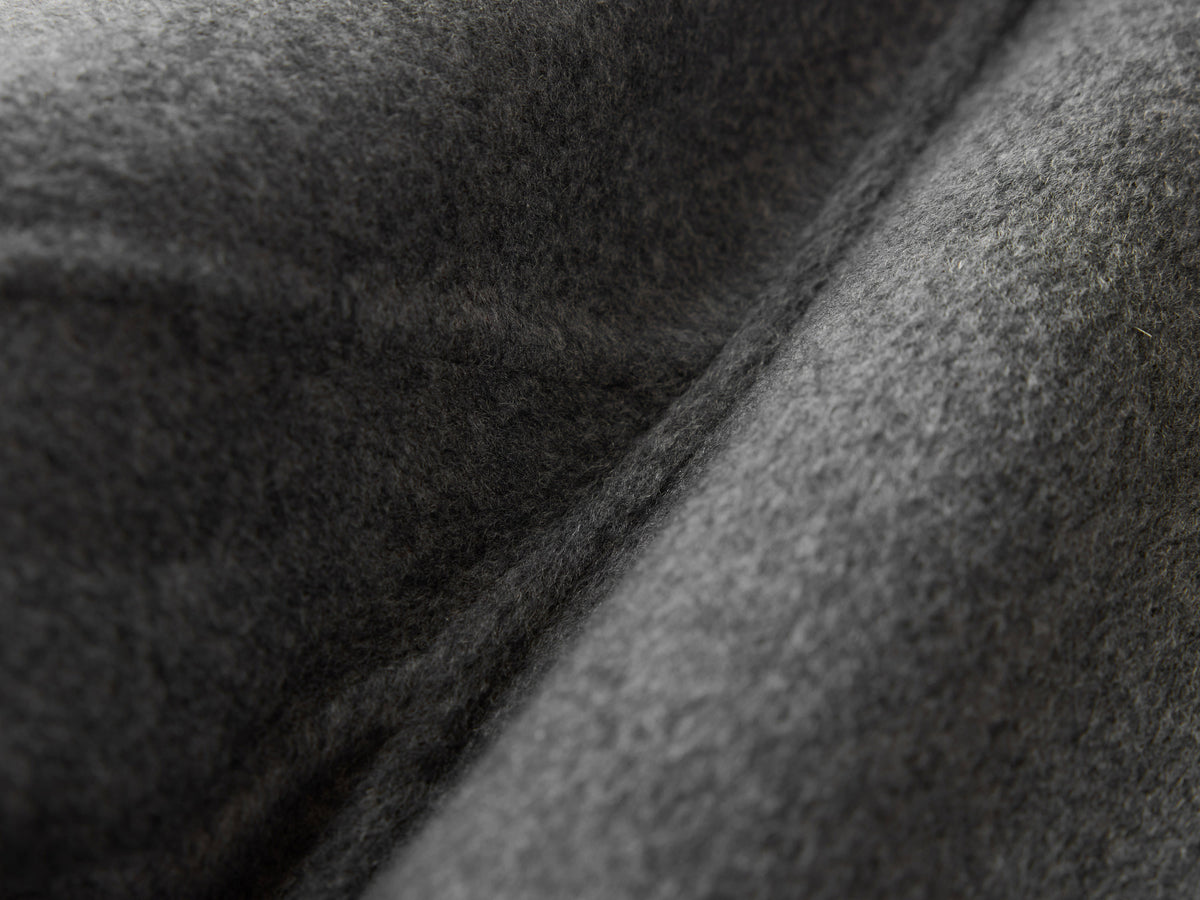 YAYING Charcoal Belted Long Coat with Faux-Fur Collar
