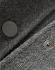 YAYING Charcoal Belted Long Coat with Faux-Fur Collar
