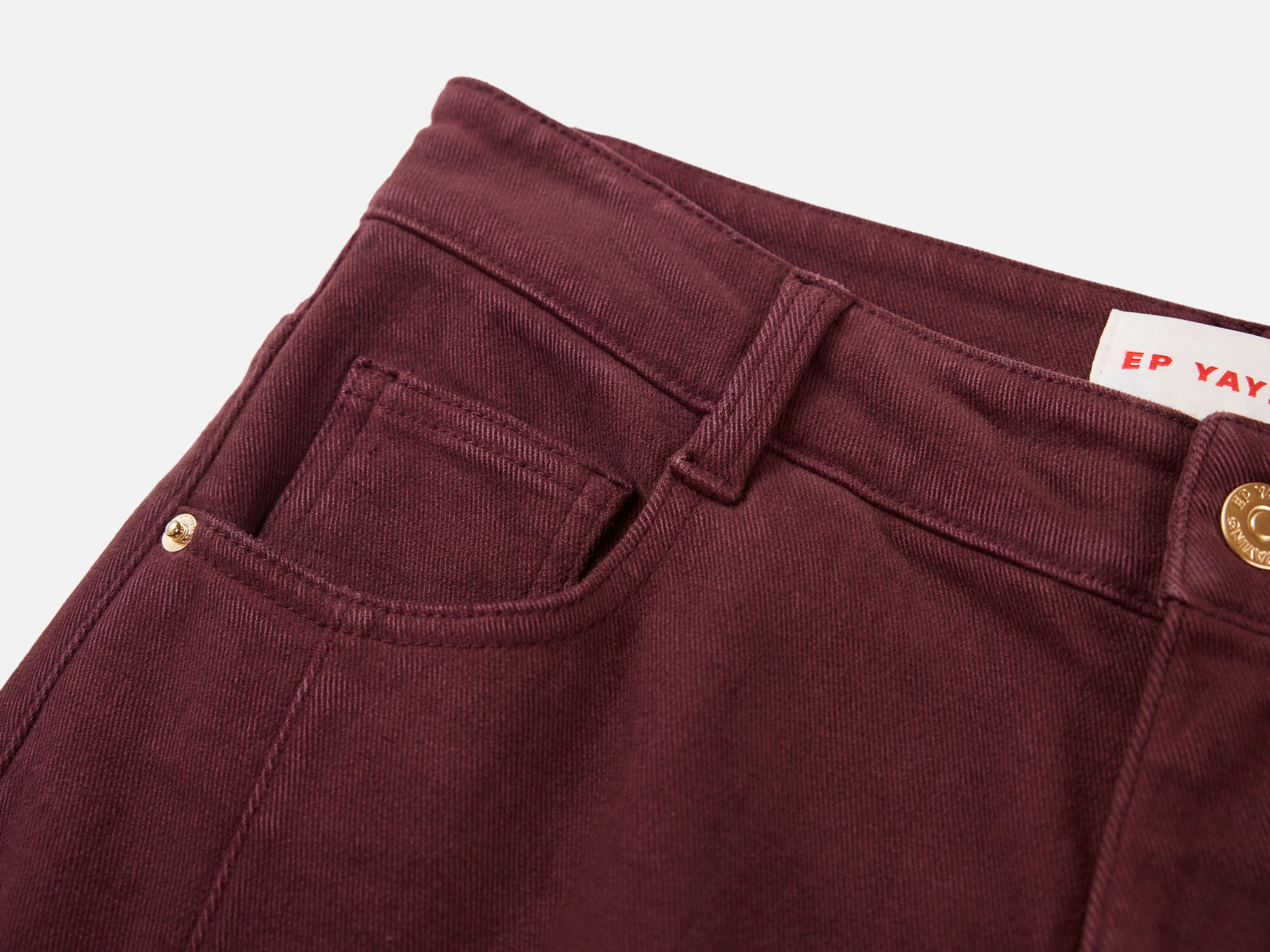 EP YAYING Burgundy Slim Fit Pants
