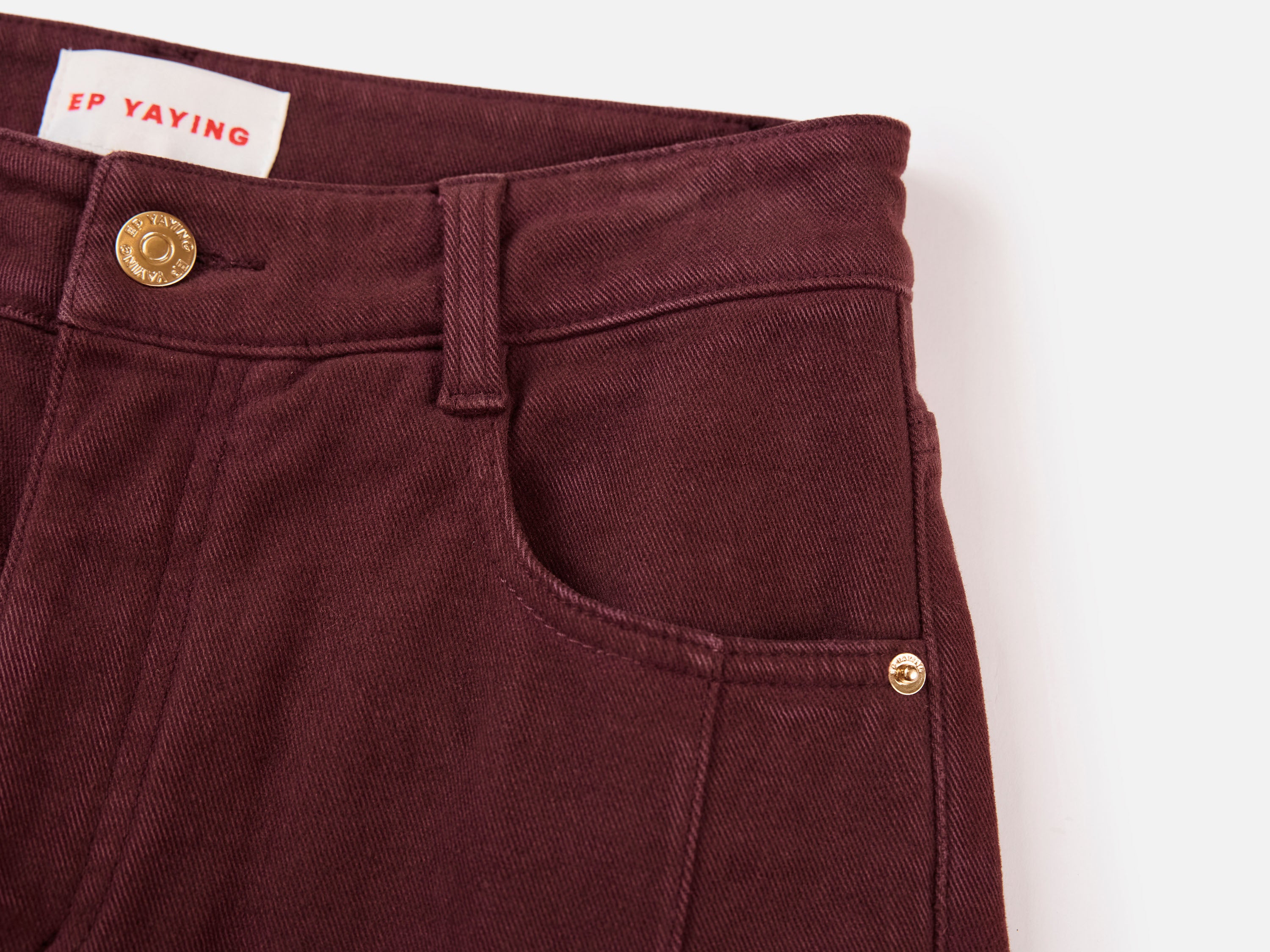 EP YAYING Burgundy Slim Fit Pants