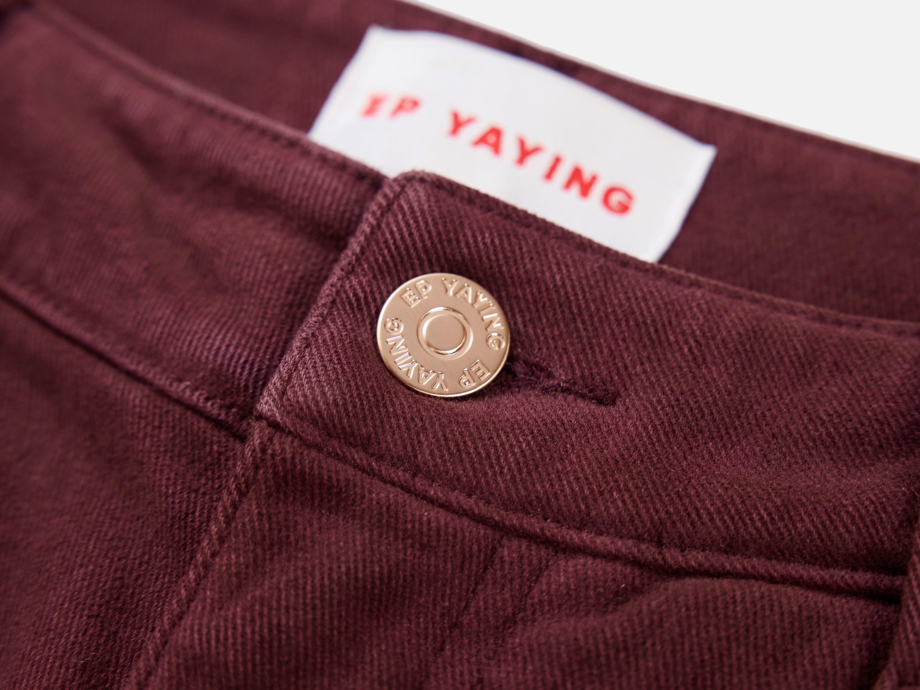 EP YAYING Burgundy Slim Fit Pants